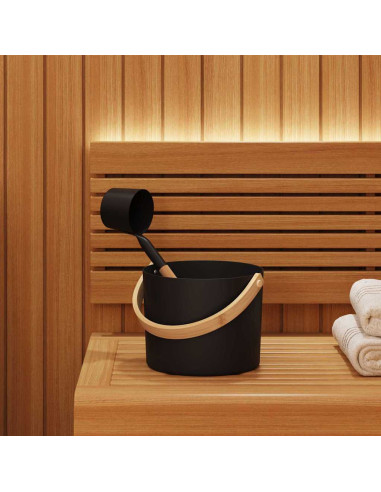 Set di Accessori per Sauna 2 pcs Nero