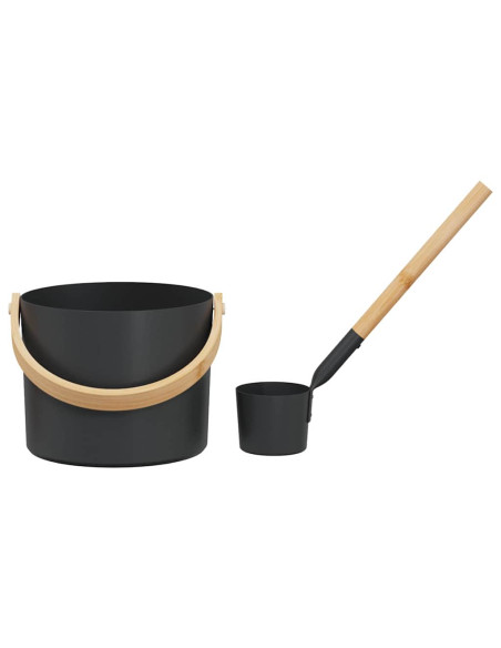 Set di Accessori per Sauna 2 pcs Nero