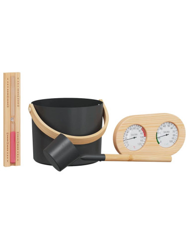 Set di Accessori per Sauna 4 pcs Nero