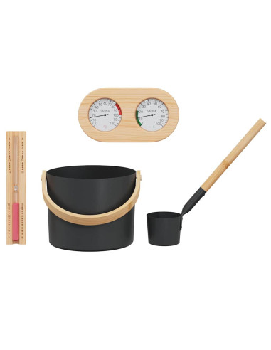 Set di Accessori per Sauna 4 pcs Nero