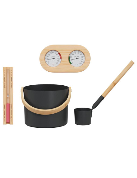 Set di Accessori per Sauna 4 pcs Nero