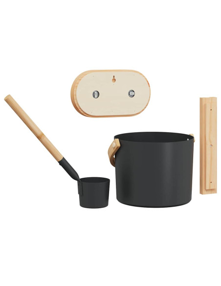 Set di Accessori per Sauna 4 pcs Nero