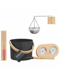 Set di Accessori per Sauna 5 pcs Nero 2