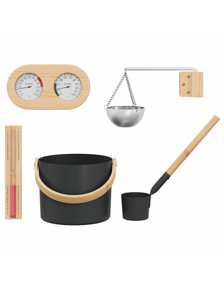 Set di Accessori per Sauna 5 pcs Nero