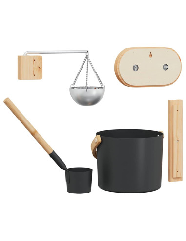 Set di Accessori per Sauna 5 pcs Nero
