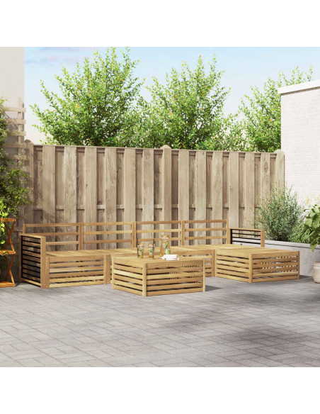 Set di divani da esterno 7 pcs Bianco Legno di Acacia Massello