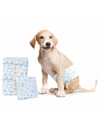 Pannolino usa e getta per cani maschi 30 pcs Bianco XS