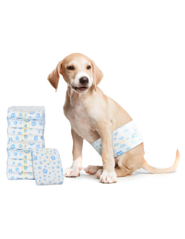 Pannolino usa e getta per cani maschi 30 pcs Bianco S