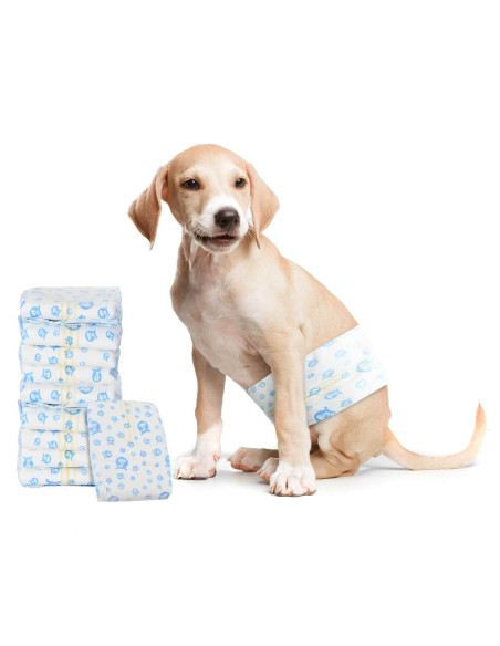 Pannolino usa e getta per cani maschi 30 pcs Bianco S