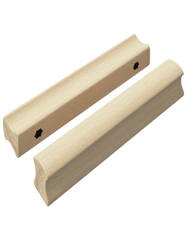 Maniglia Dritta 2 pcs Colore Legno Naturale 130 x 25 x 30 mm
