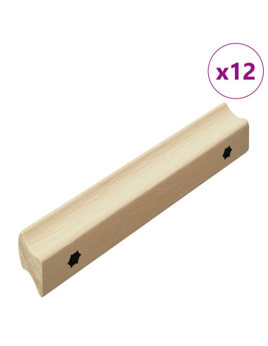 Maniglia Dritta 12 pcs Colore Legno Naturale 130 x 25 x 30 mm