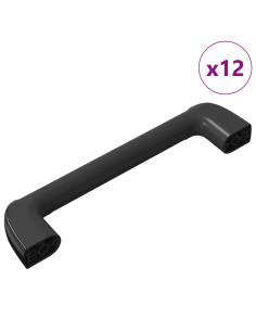 Manico Tinta unita 12 pcs Nero 380 x 34 x 85 mm Alluminio e PP 2