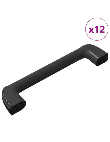 Manico Tinta unita 12 pcs Nero 380 x 34 x 85 mm Alluminio e PP