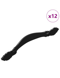 Manico 12 pcs Nero 143 x 19,2 x 20 mm Lega di Zinco 2