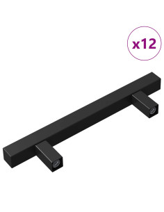 Maniglia per Armadio 12 pcs Nero 150 x 12,3 x 35,2 mm 2