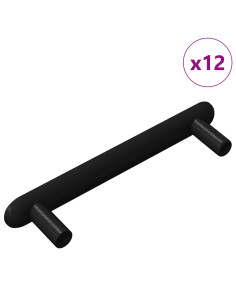 Maniglia per Armadio 12 pcs Nero 121 x 16.6 x 28.3 mm Ferro 2