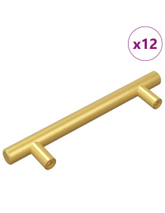 Maniglia per Armadio 12 pcs Oro 150 mm Acciaio inossidabile 2
