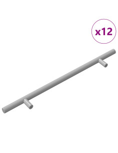Maniglia per Armadio 12 pcs Argento 300 mm Acciaio inossidabile 2