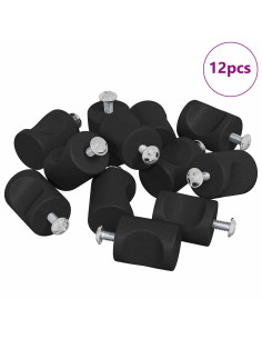 Maniglie per Armadi 12 pcs Nero M4 x 12 mm Ferro 2