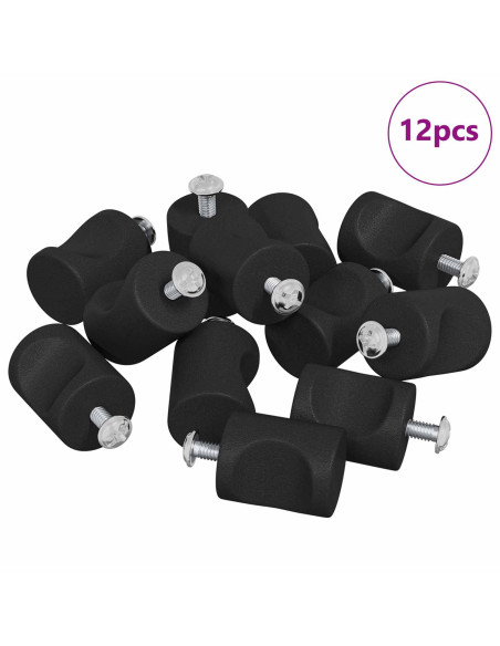 Maniglie per Armadi 12 pcs Nero M4 x 12 mm Ferro