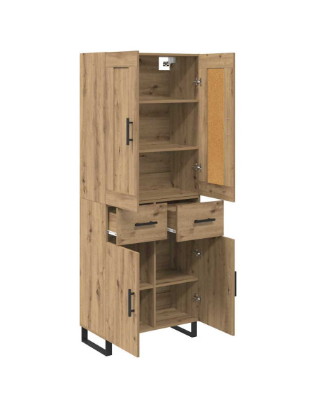 Credenza con cassetto Rovere artigianale 69,5 x 34 x 180 cm