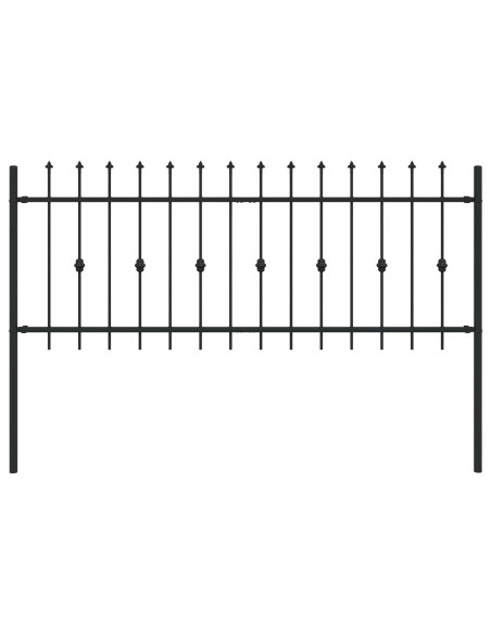 Recinzione a punte Nero 200 x 130 cm