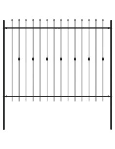 Recinzione a punte Nero 200 x 200 cm 2