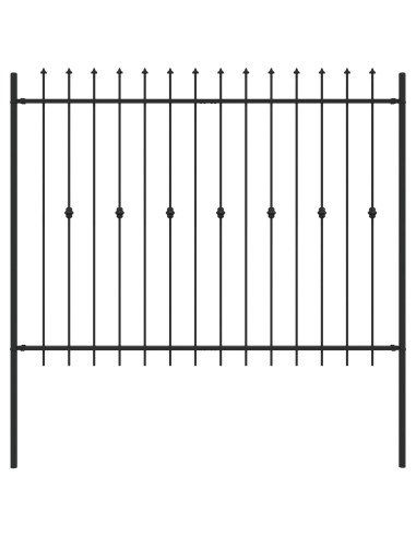 Recinzione a punte Nero 200 x 200 cm