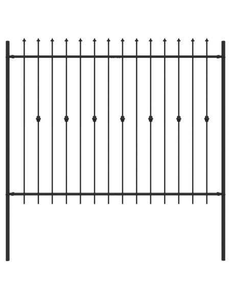 Recinzione a punte Nero 200 x 200 cm
