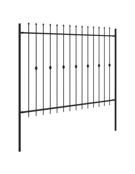 Recinzione a punte Nero 200 x 200 cm