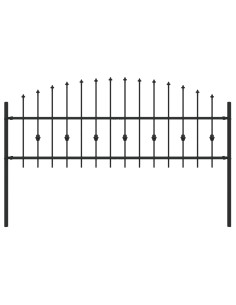 Recinzione a punte Nero 200 x 130 cm 2