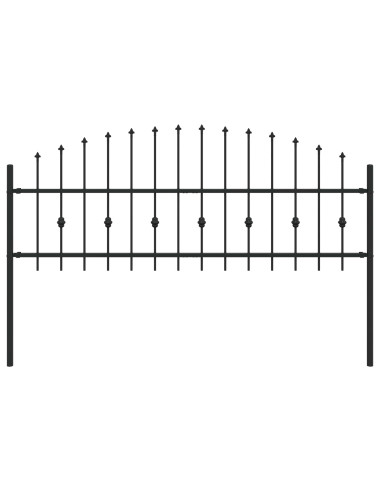 Recinzione a punte Nero 200 x 130 cm