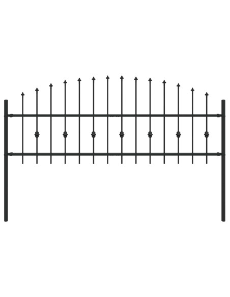 Recinzione a punte Nero 200 x 130 cm