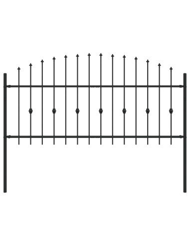Recinzione a punte Nero 200 x 130 cm