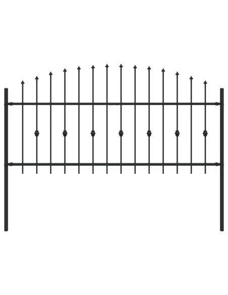 Recinzione a punte Nero 200 x 130 cm