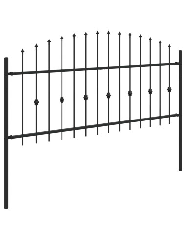 Recinzione a punte Nero 200 x 130 cm