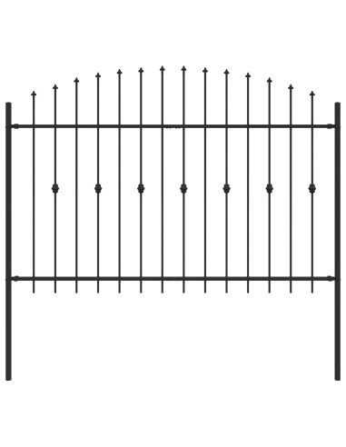 Recinzione a punte Nero 200 x 130 cm