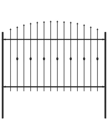 Recinzione a punte Nero 200 x 130 cm