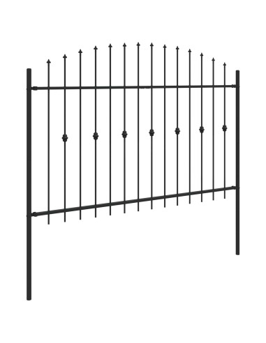 Recinzione a punte Nero 200 x 130 cm