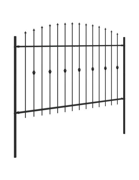 Recinzione a punte Nero 200 x 130 cm
