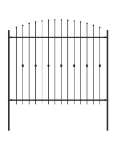 Recinzione a punte Nero 200 x 200 cm 2