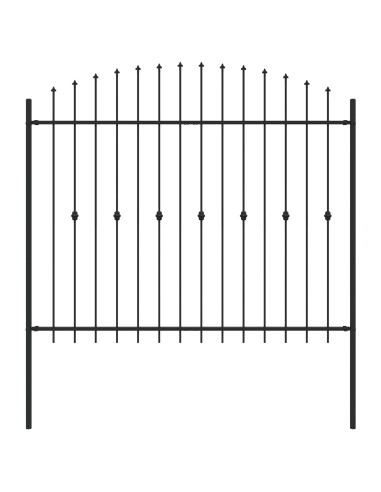 Recinzione a punte Nero 200 x 200 cm