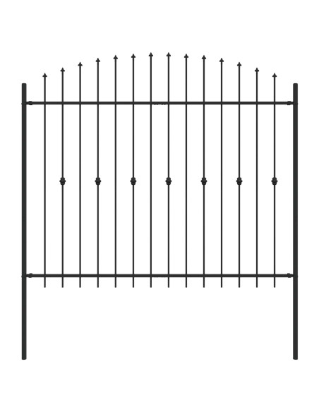 Recinzione a punte Nero 200 x 200 cm