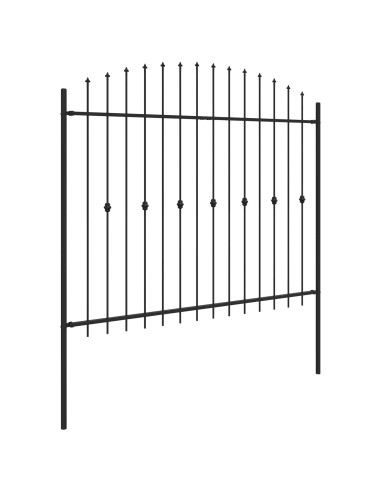 Recinzione a punte Nero 200 x 200 cm