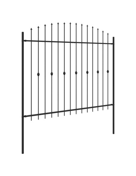 Recinzione a punte Nero 200 x 200 cm
