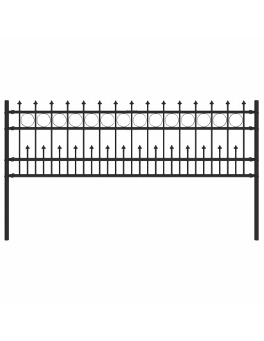 Recinzione a anello con picchetti Nero 200 x 130 cm
