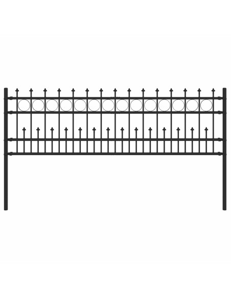 Recinzione a anello con picchetti Nero 200 x 130 cm