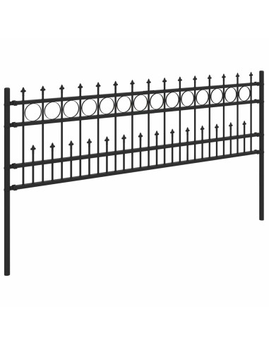 Recinzione a anello con picchetti Nero 200 x 130 cm