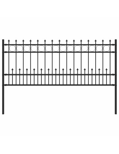 Recinzione a anello con picchetti Nero 200 x 130 cm