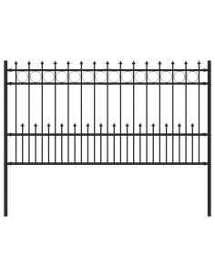 Recinzione a anello con picchetti Nero 200 x 150 cm 2